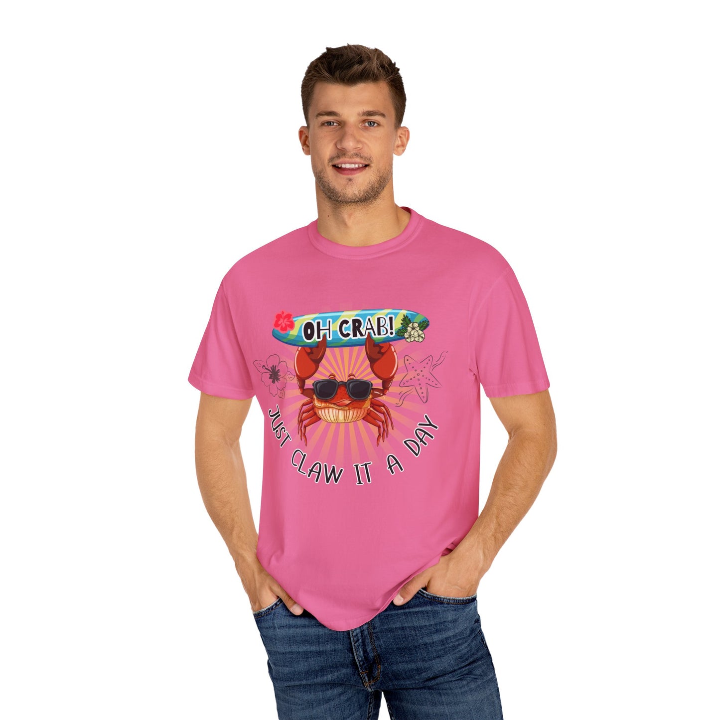 'Oh Crab! Just Claw It A Day' Unisex Garment-Dyed T-shirt