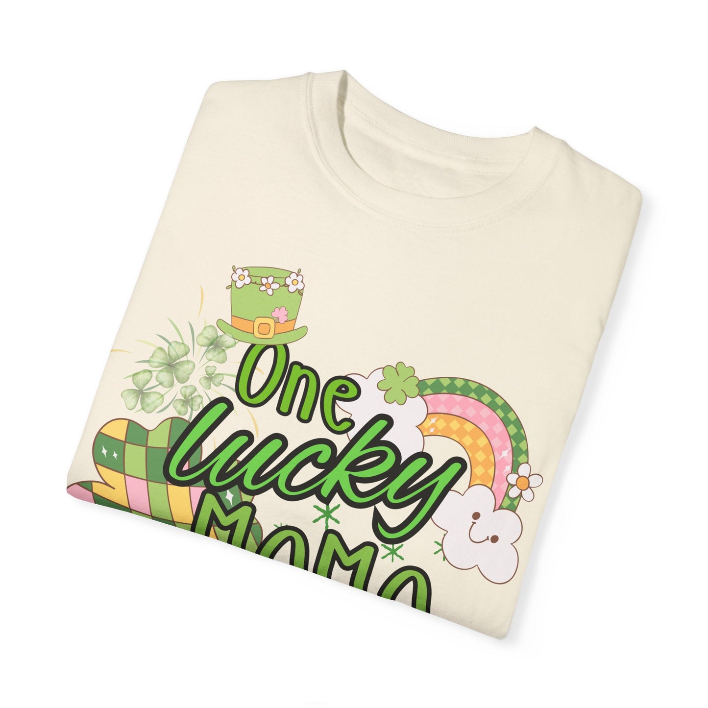 'One Lucky Mama' Unisex Garment-Dyed T-shirt