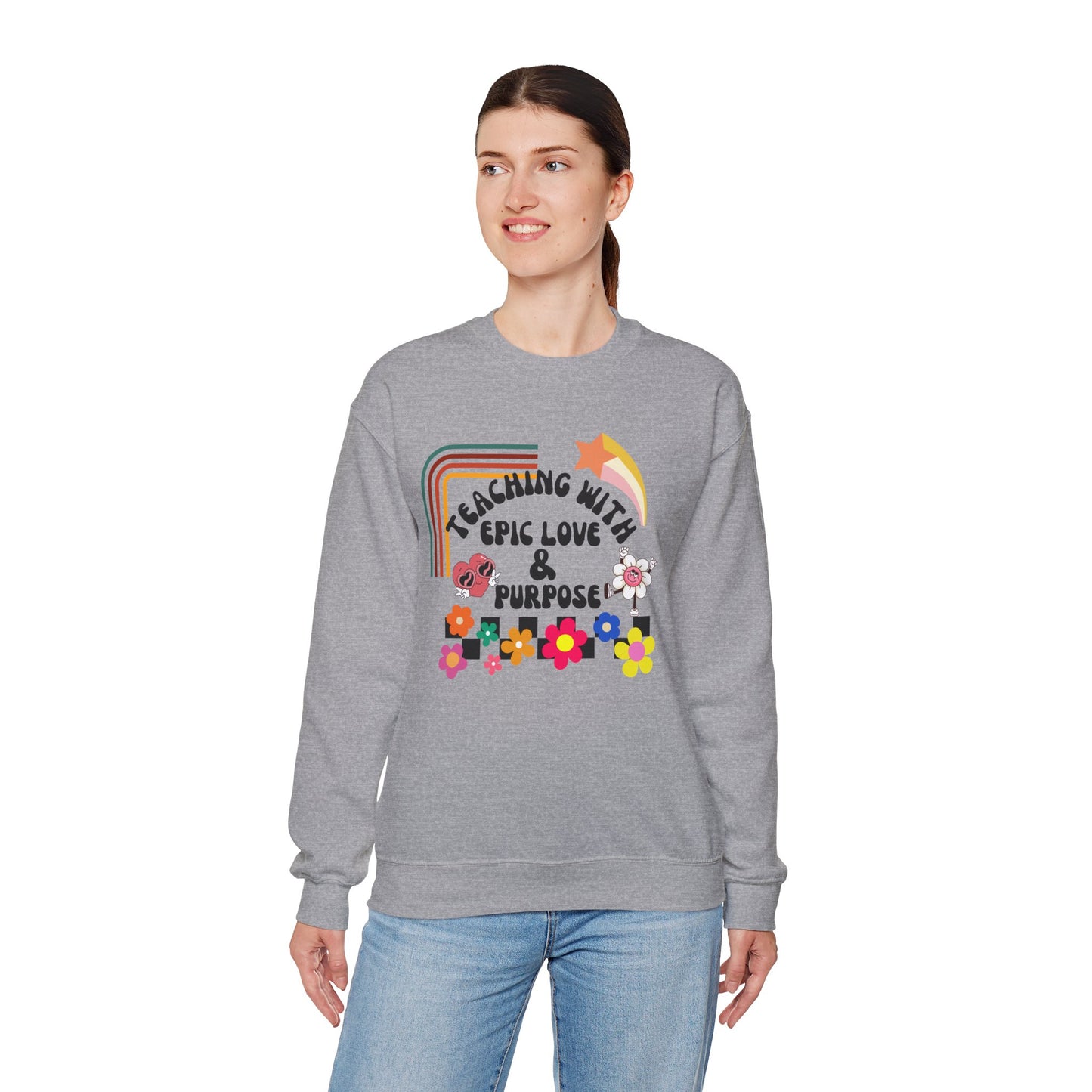 'Teaching With Epic Love & Purpose' Unisex Heavy Blend™ Crewneck Sweatshirt