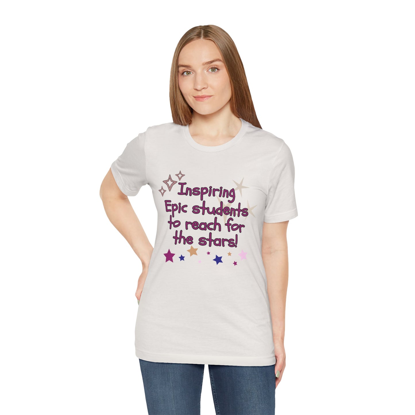 'Inspiring Epic Students To Reach For The Stars' Unisex Jersey Short Sleeve Tee
