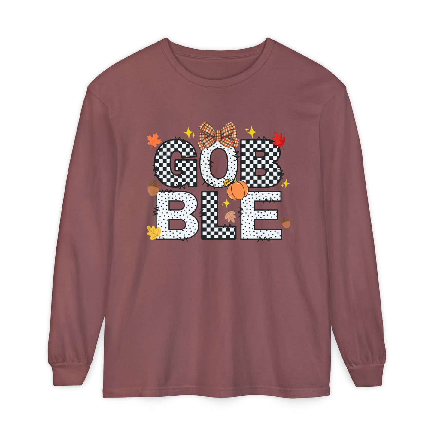'Gobble' Unisex Garment-dyed Long Sleeve T-Shirt