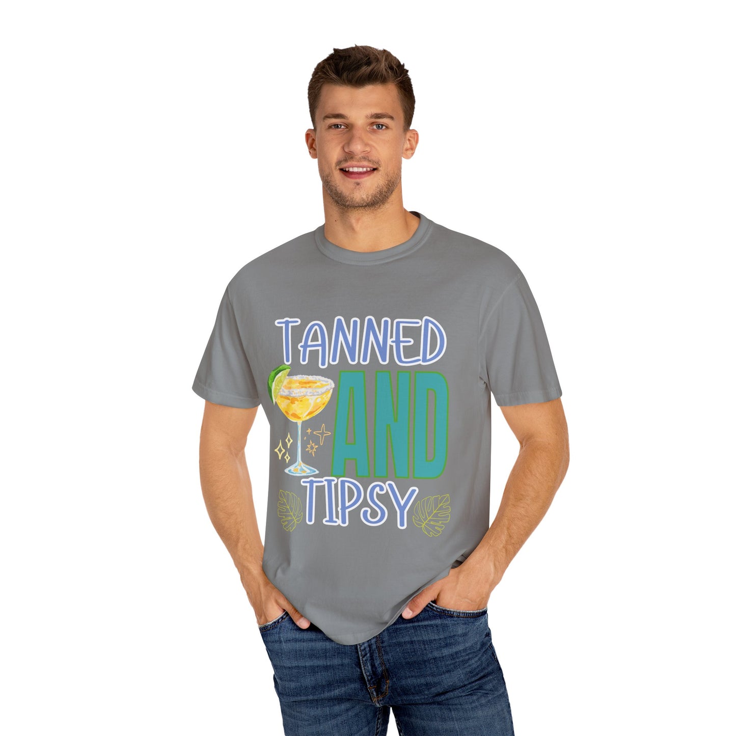 'Tanned and Tipsy' Unisex Garment-Dyed T-shirt