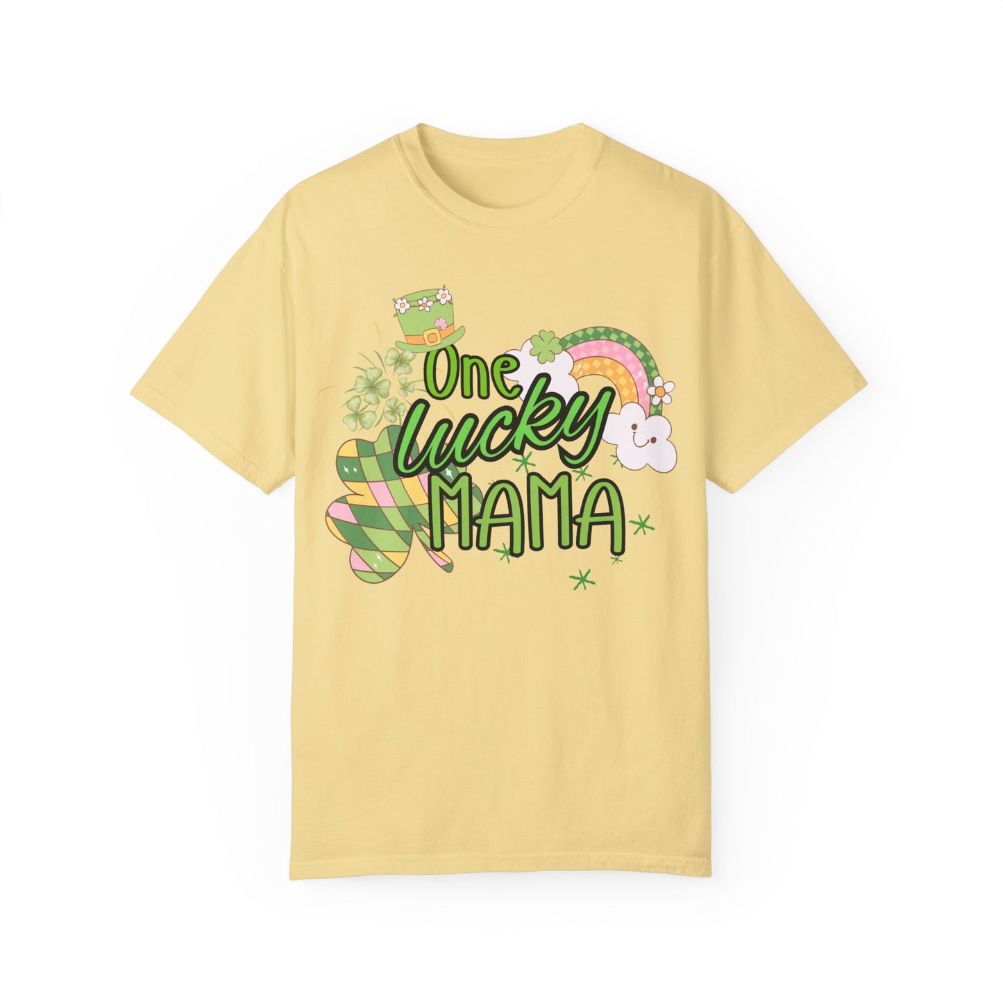 'One Lucky Mama' Unisex Garment-Dyed T-shirt