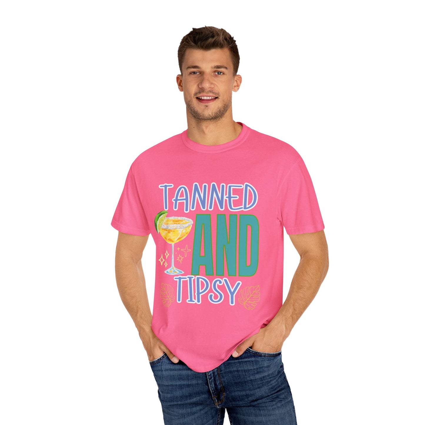 'Tanned and Tipsy' Unisex Garment-Dyed T-shirt