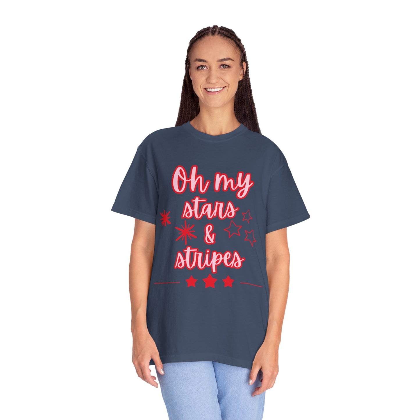 'Oh My Stars & Stripes' Unisex Garment-Dyed T-shirt
