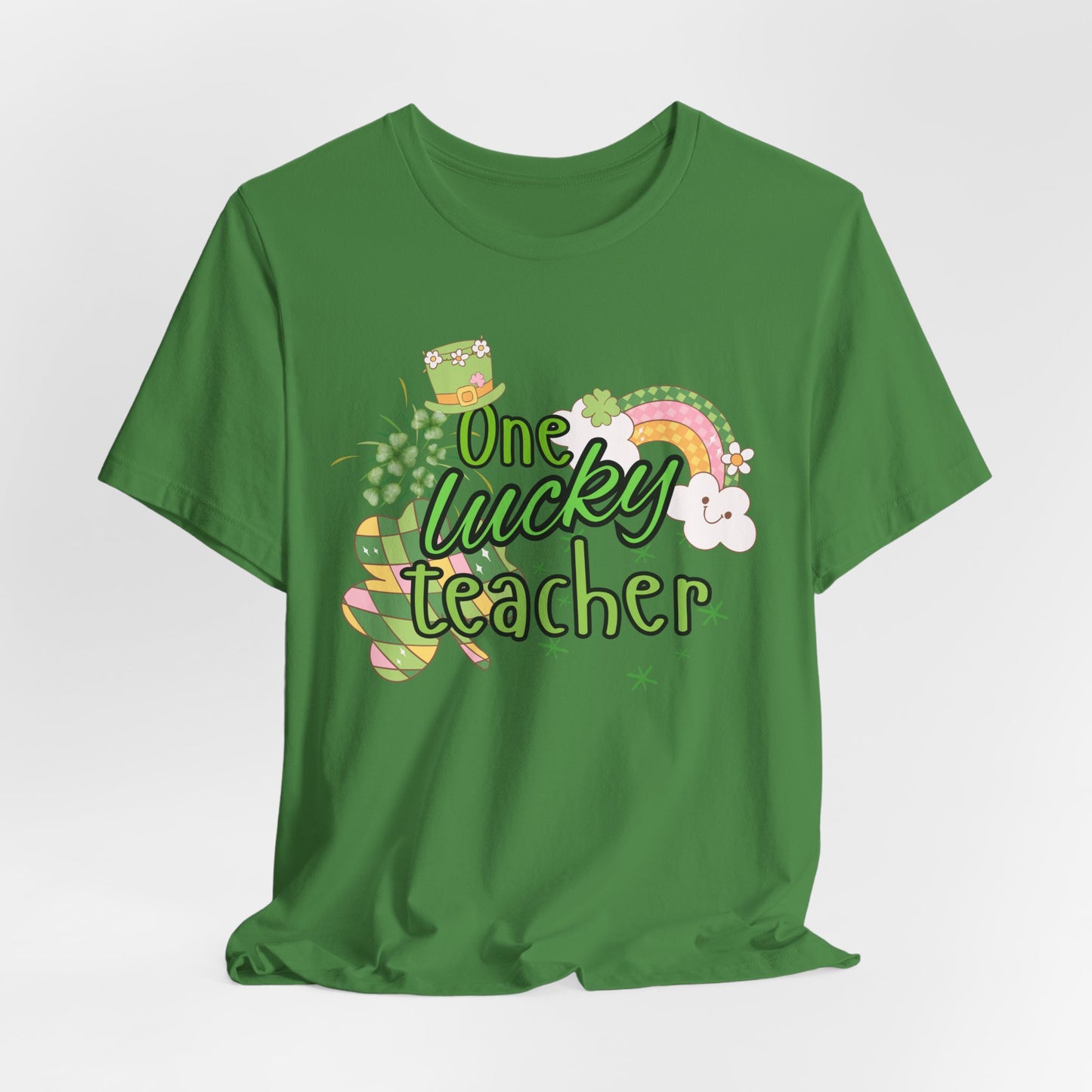 'One Lucky Teacher' Unisex Jersey Short Sleeve Tee