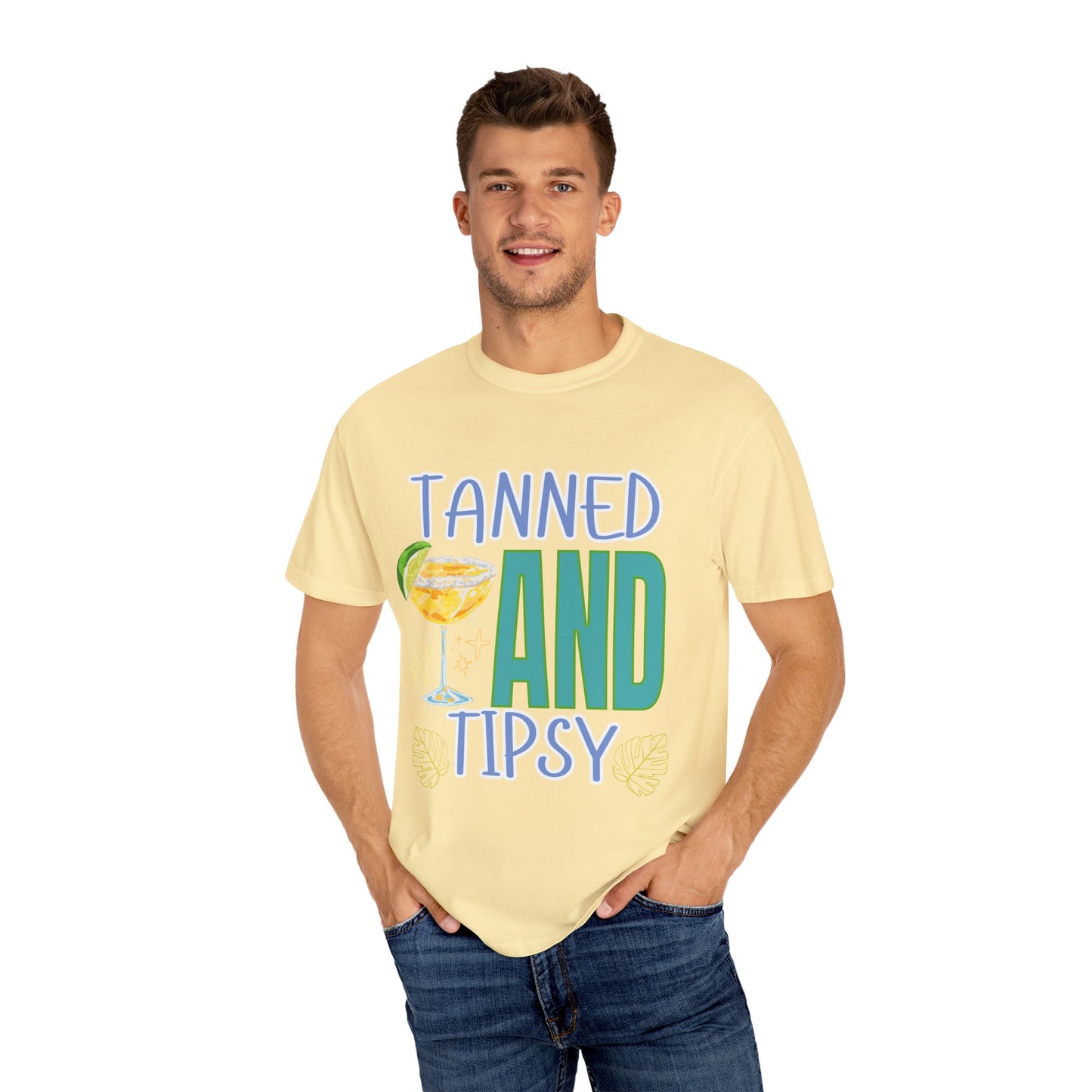 'Tanned and Tipsy' Unisex Garment-Dyed T-shirt