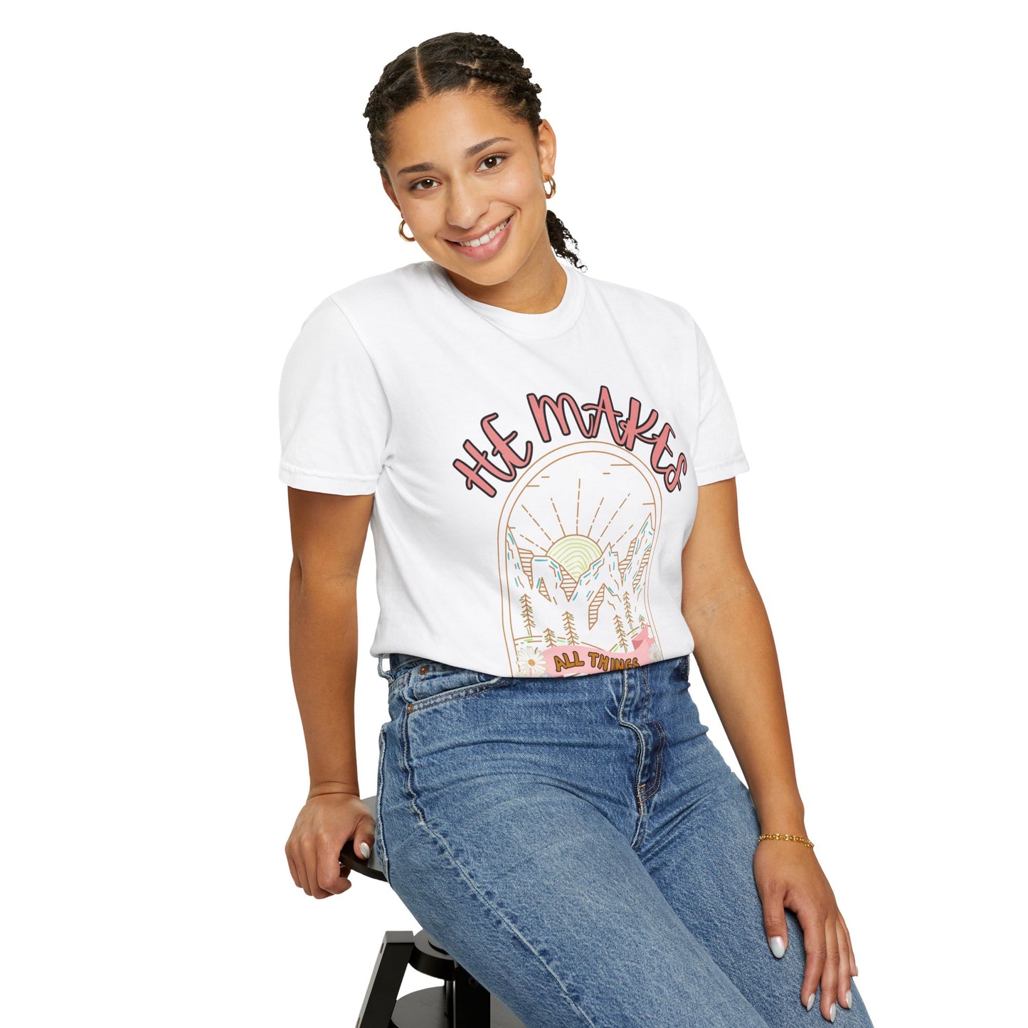 'He Makes All Things New' Unisex Garment-Dyed T-shirt