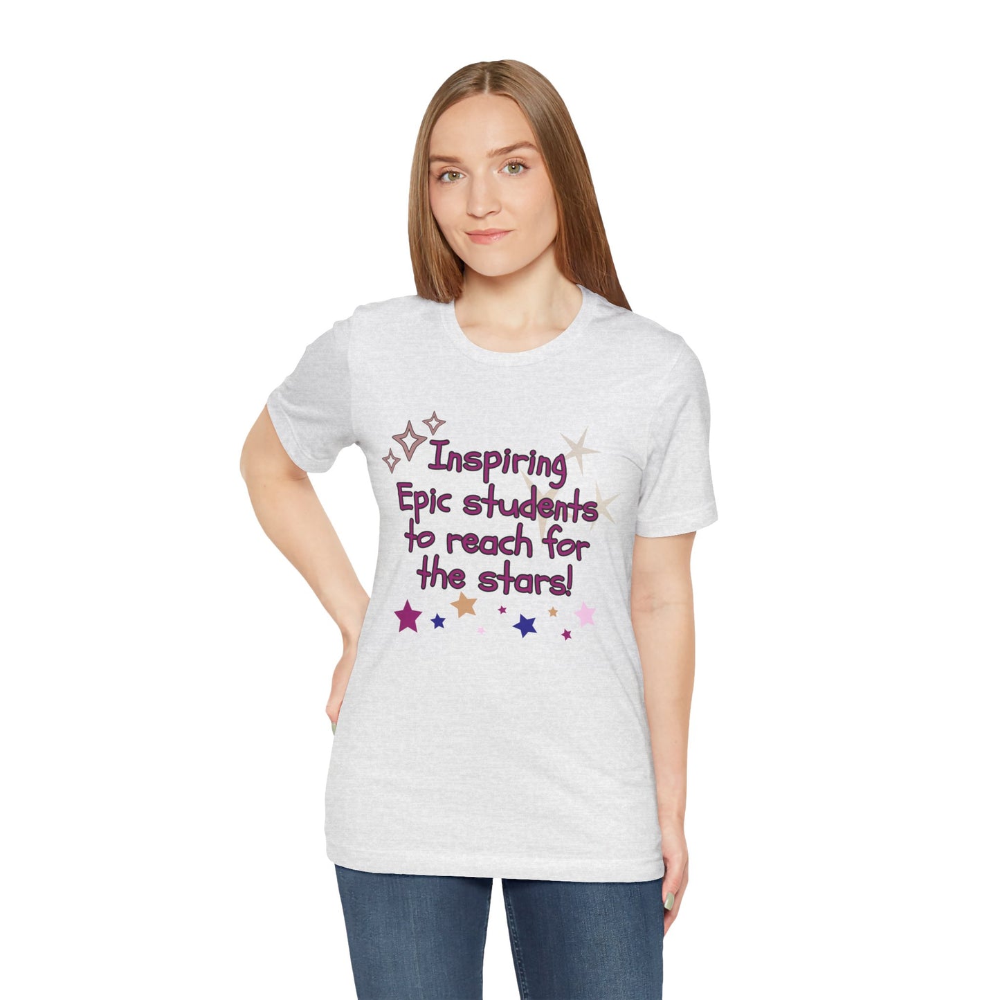 'Inspiring Epic Students To Reach For The Stars' Unisex Jersey Short Sleeve Tee