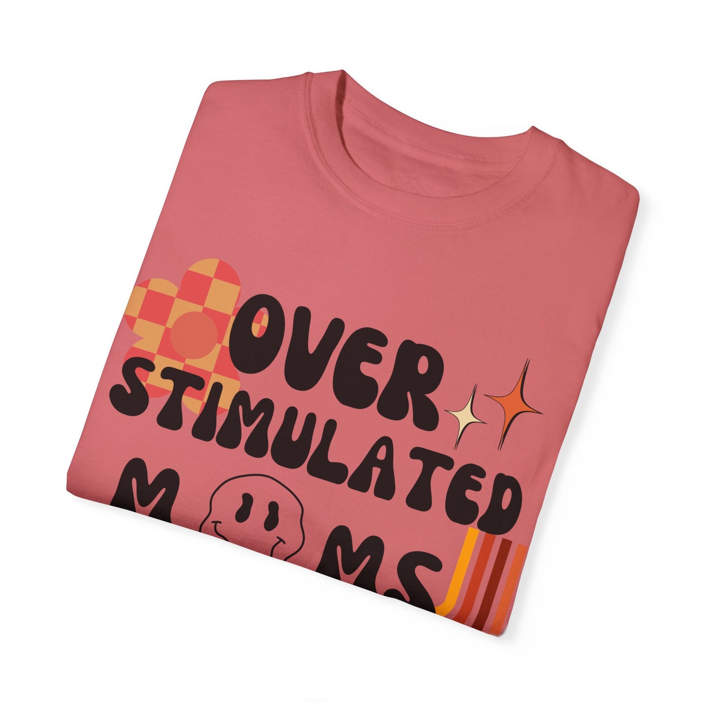 'Retro Over Stimulated Moms Club' Unisex Garment-Dyed T-shirt