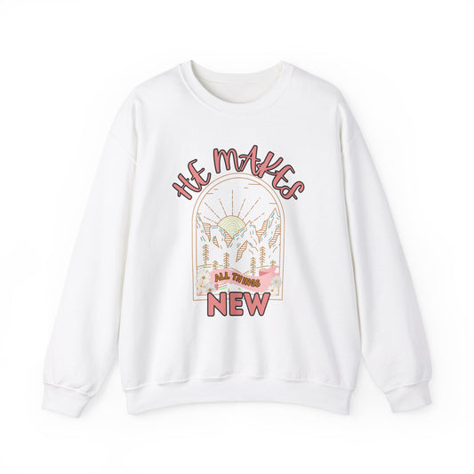 'He Makes All Things New' Unisex Heavy Blend™ Crewneck Sweatshirt