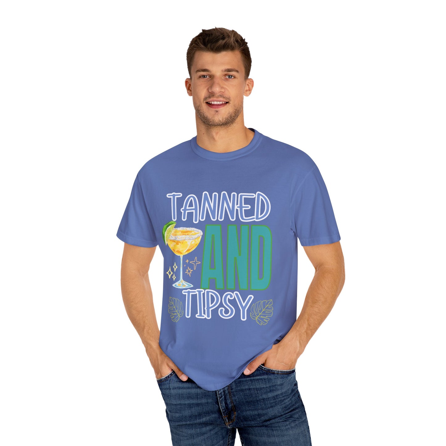 'Tanned and Tipsy' Unisex Garment-Dyed T-shirt