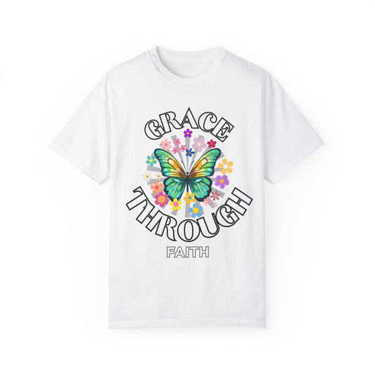 'Grace Through Faith' Unisex Garment-Dyed T-shirt