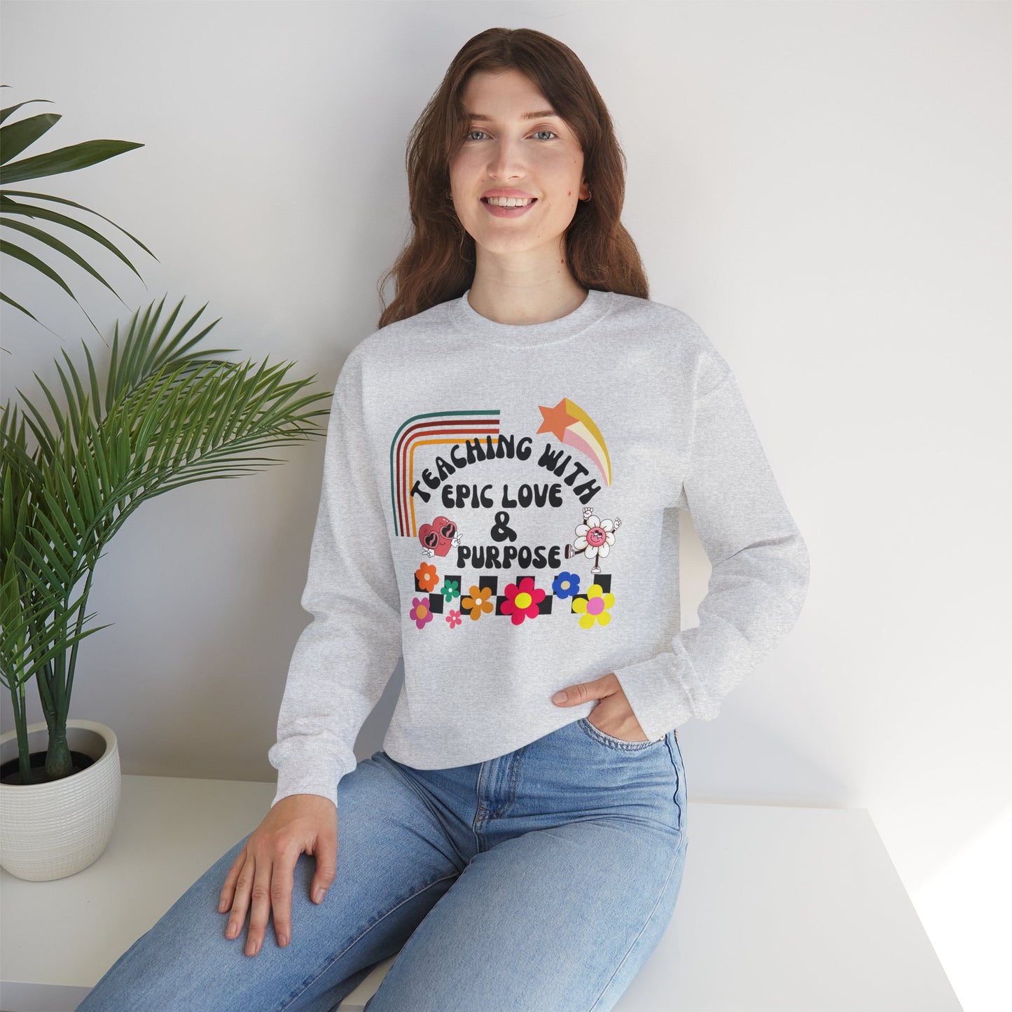 'Teaching With Epic Love & Purpose' Unisex Heavy Blend™ Crewneck Sweatshirt