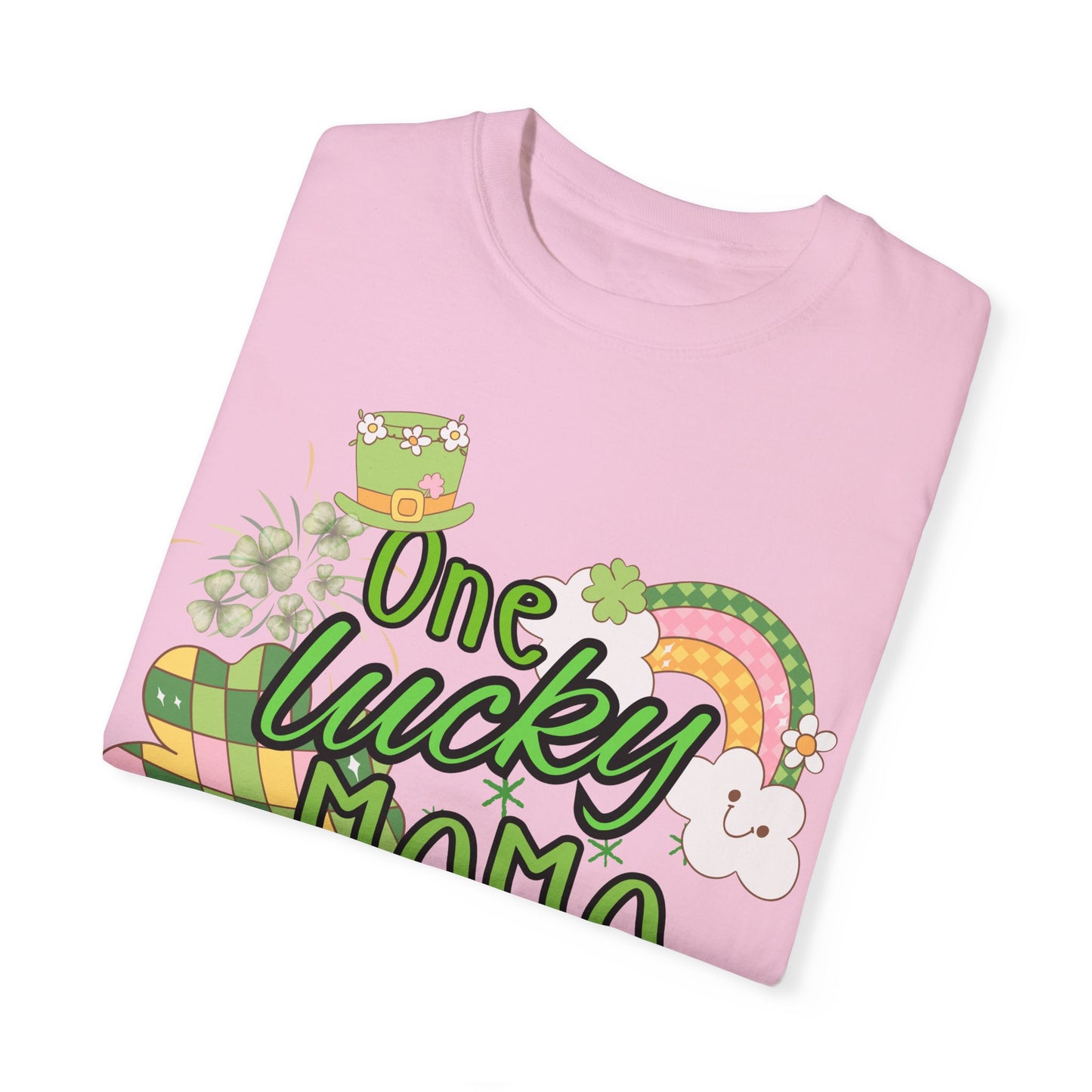 'One Lucky Mama' Unisex Garment-Dyed T-shirt