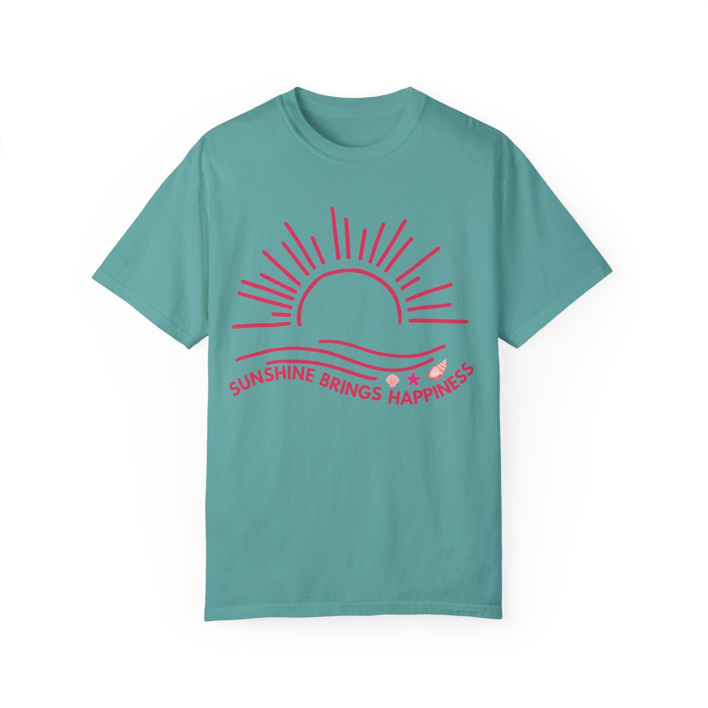 'Sunshine Brings Happiness' Unisex Garment-Dyed T-shirt