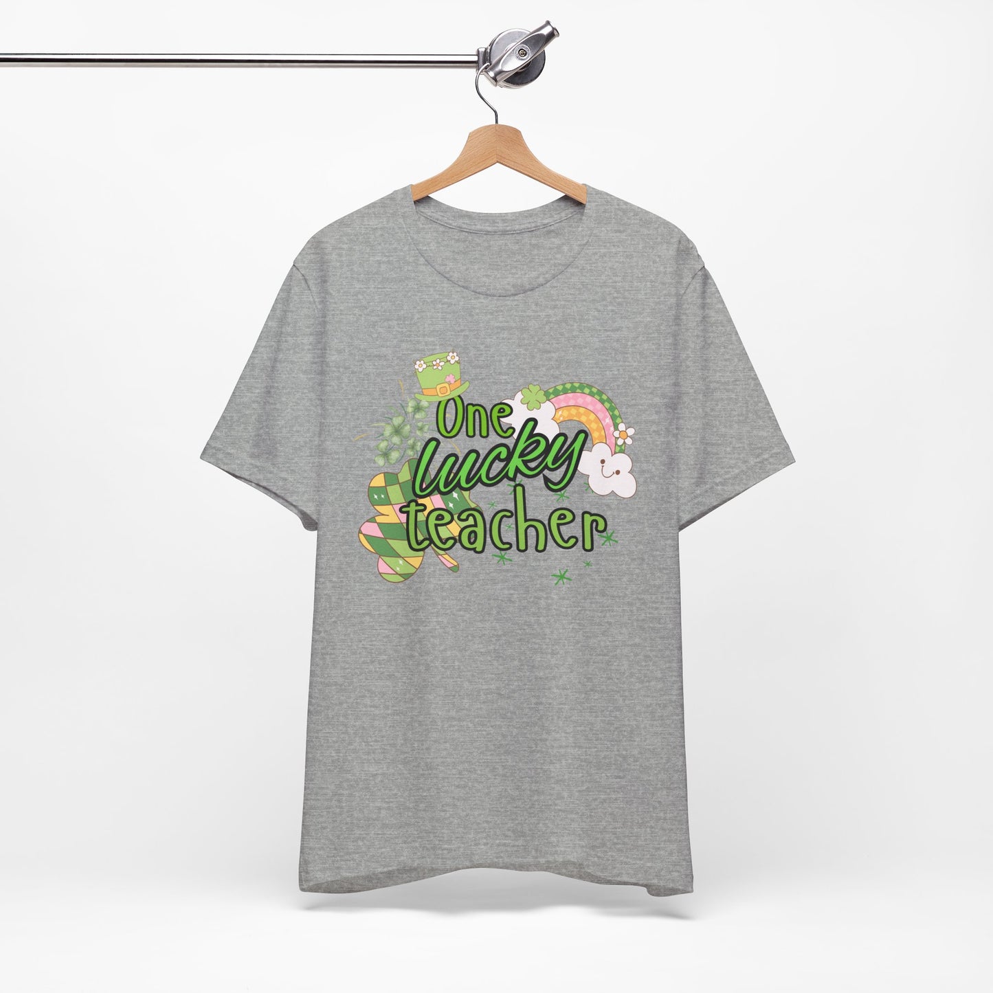 'One Lucky Teacher' Unisex Jersey Short Sleeve Tee