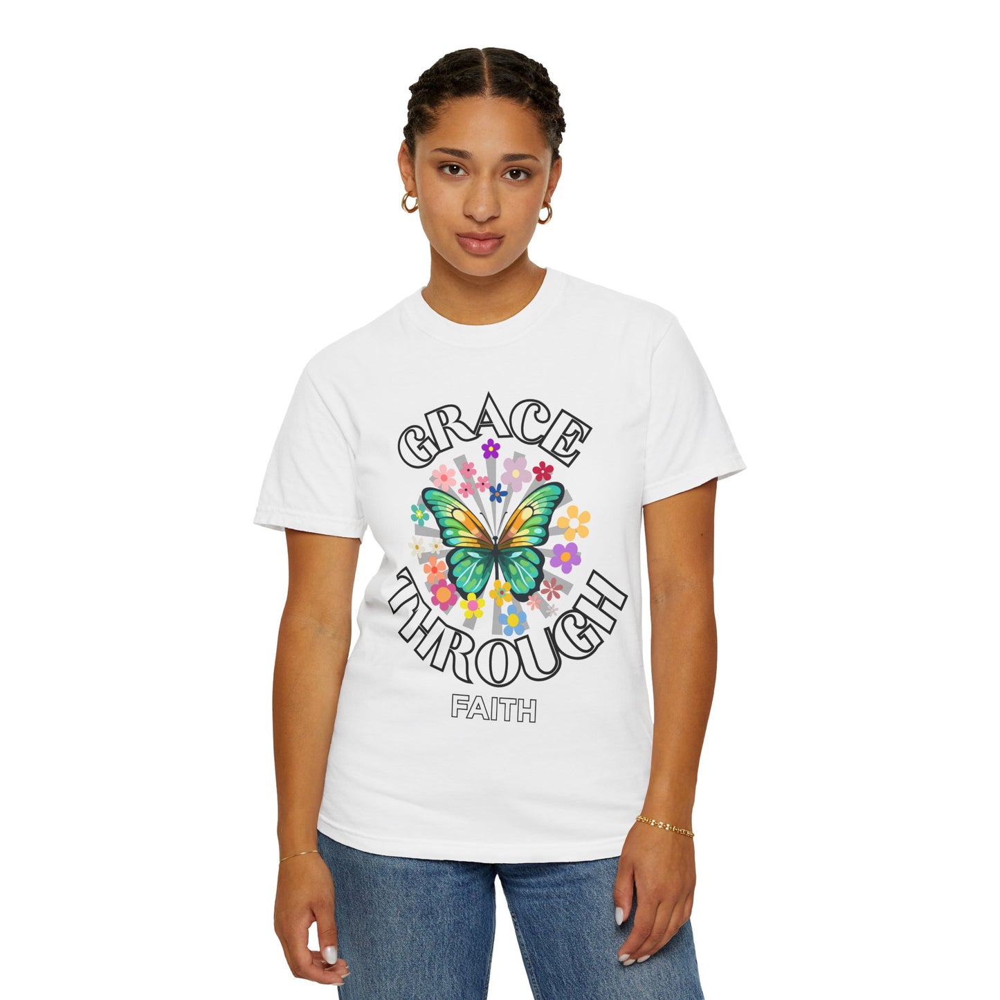 'Grace Through Faith' Unisex Garment-Dyed T-shirt