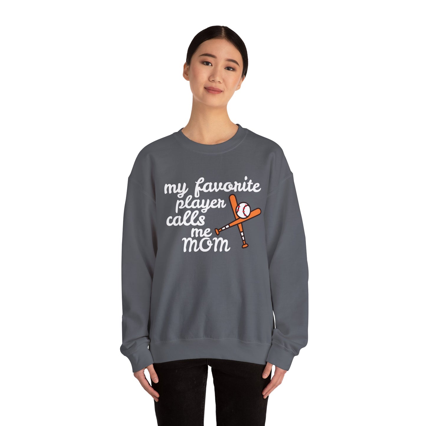 'My Favorite Player Calls Me Mom' Unisex Heavy Blend™ Crewneck Sweatshirt