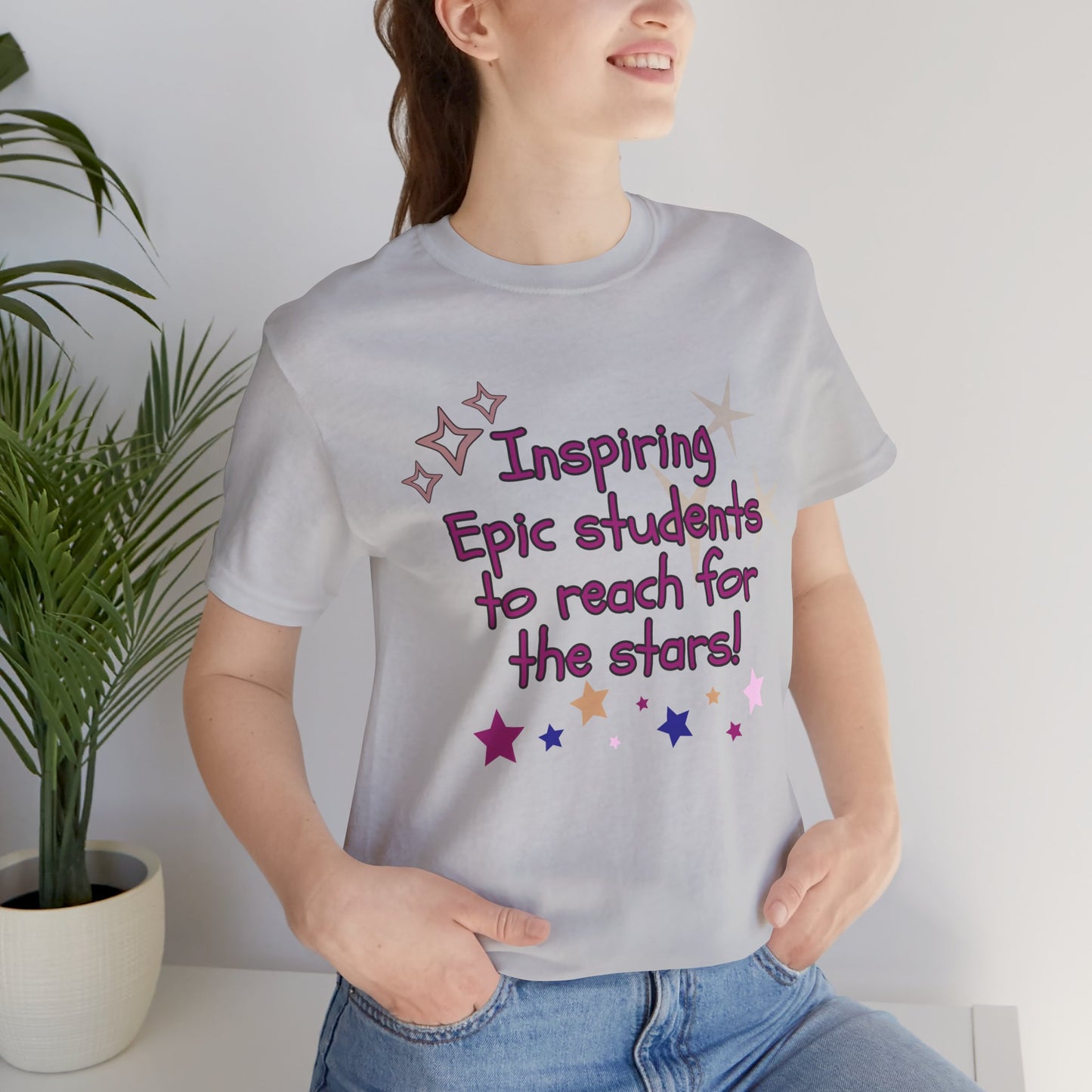 'Inspiring Epic Students To Reach For The Stars' Unisex Jersey Short Sleeve Tee