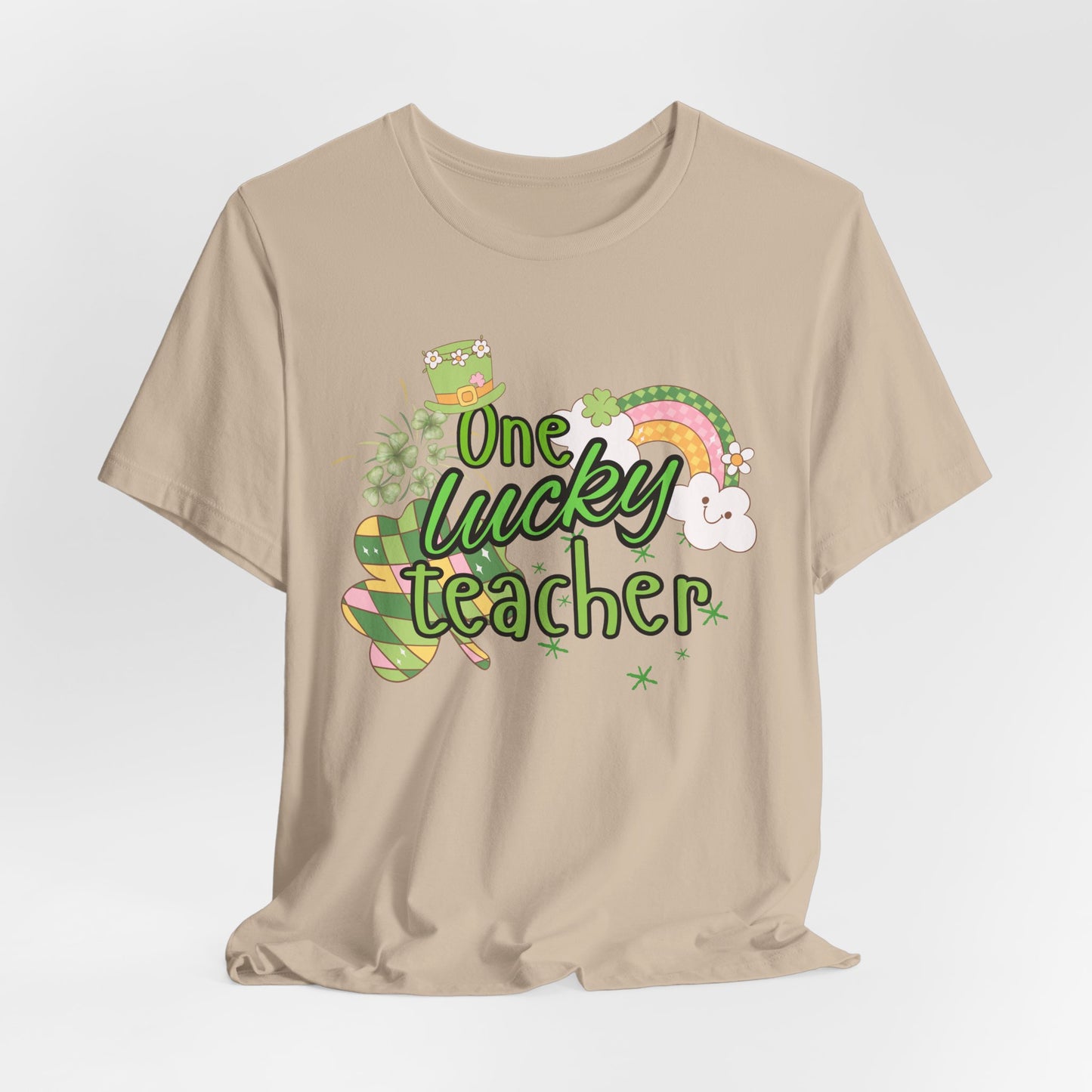 'One Lucky Teacher' Unisex Jersey Short Sleeve Tee