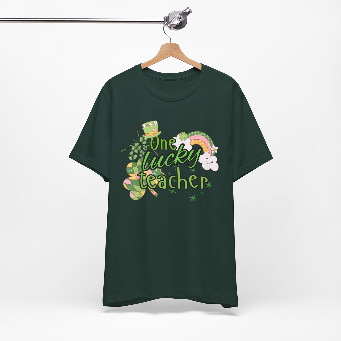 'One Lucky Teacher' Unisex Jersey Short Sleeve Tee