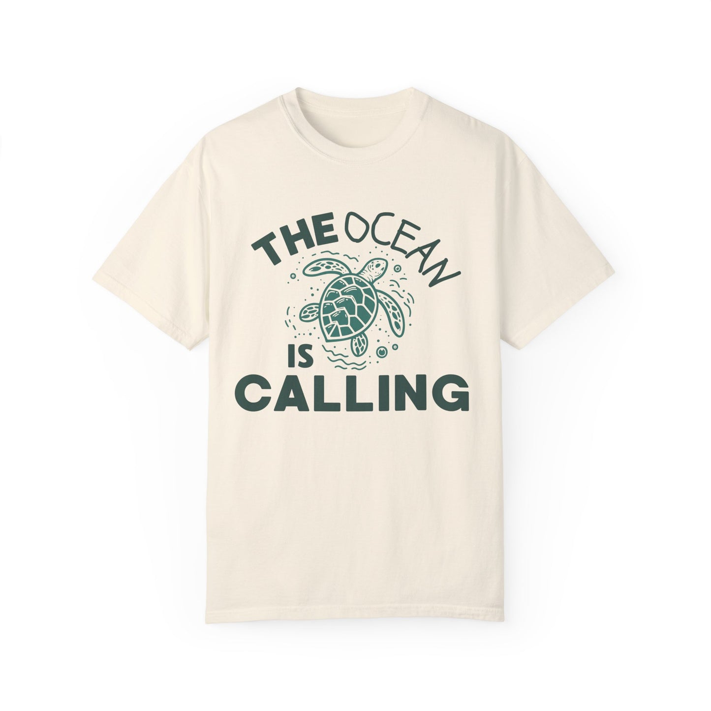 'The Ocean Is Calling' Unisex Garment-Dyed T-shirt