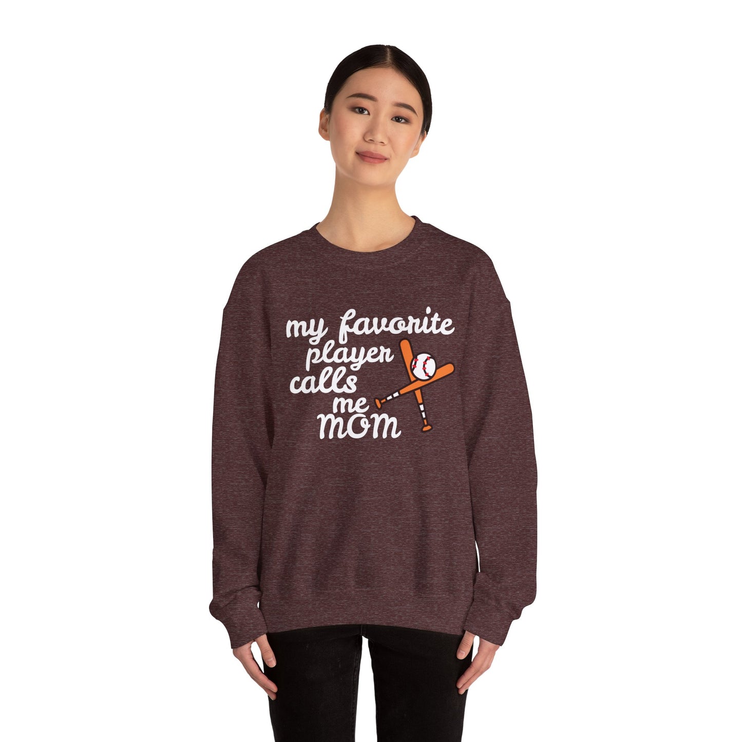 'My Favorite Player Calls Me Mom' Unisex Heavy Blend™ Crewneck Sweatshirt