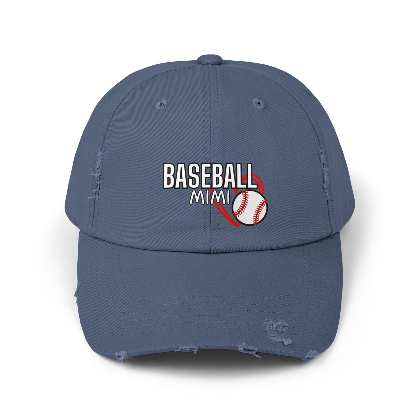 'Baseball Mimi' Unisex Distressed Cap