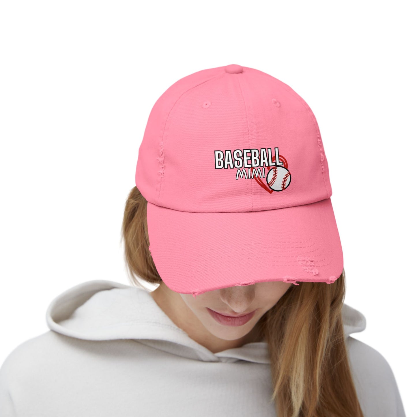 'Baseball Mimi' Unisex Distressed Cap