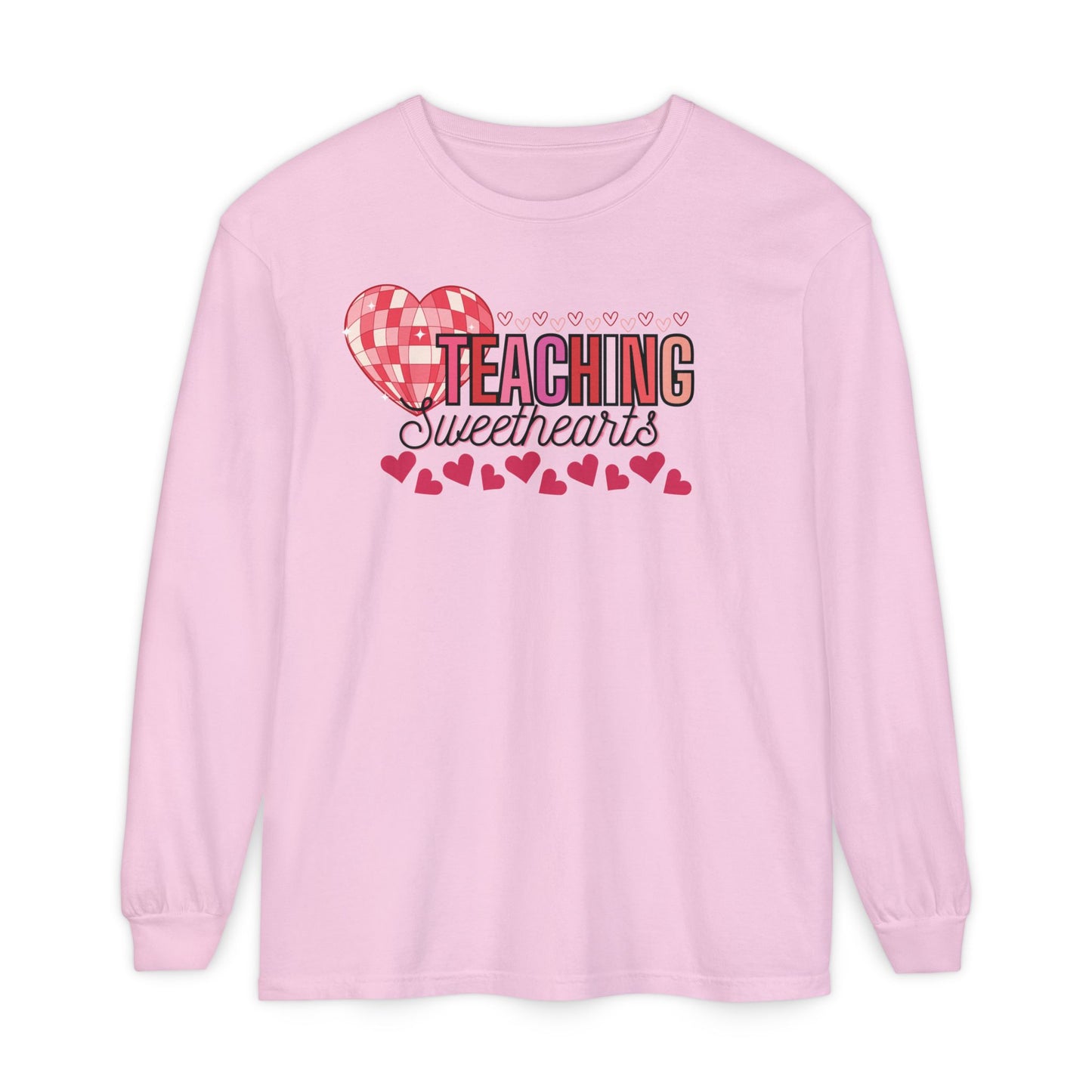 'Teaching Sweethearts' Unisex Garment-dyed Long Sleeve T-Shirt
