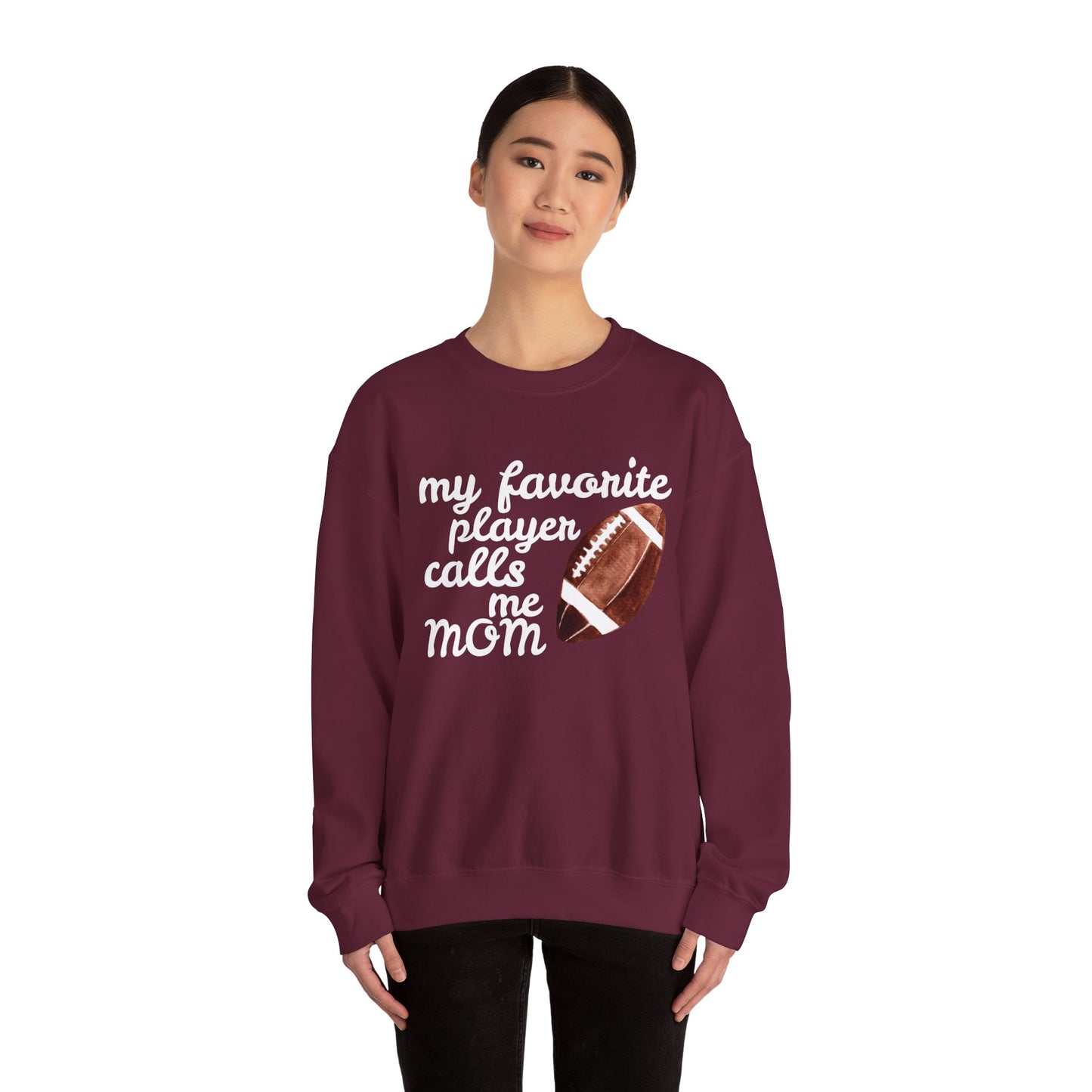 'My Favorite Player Calls Me Mom' Unisex Heavy Blend™ Crewneck Sweatshirt