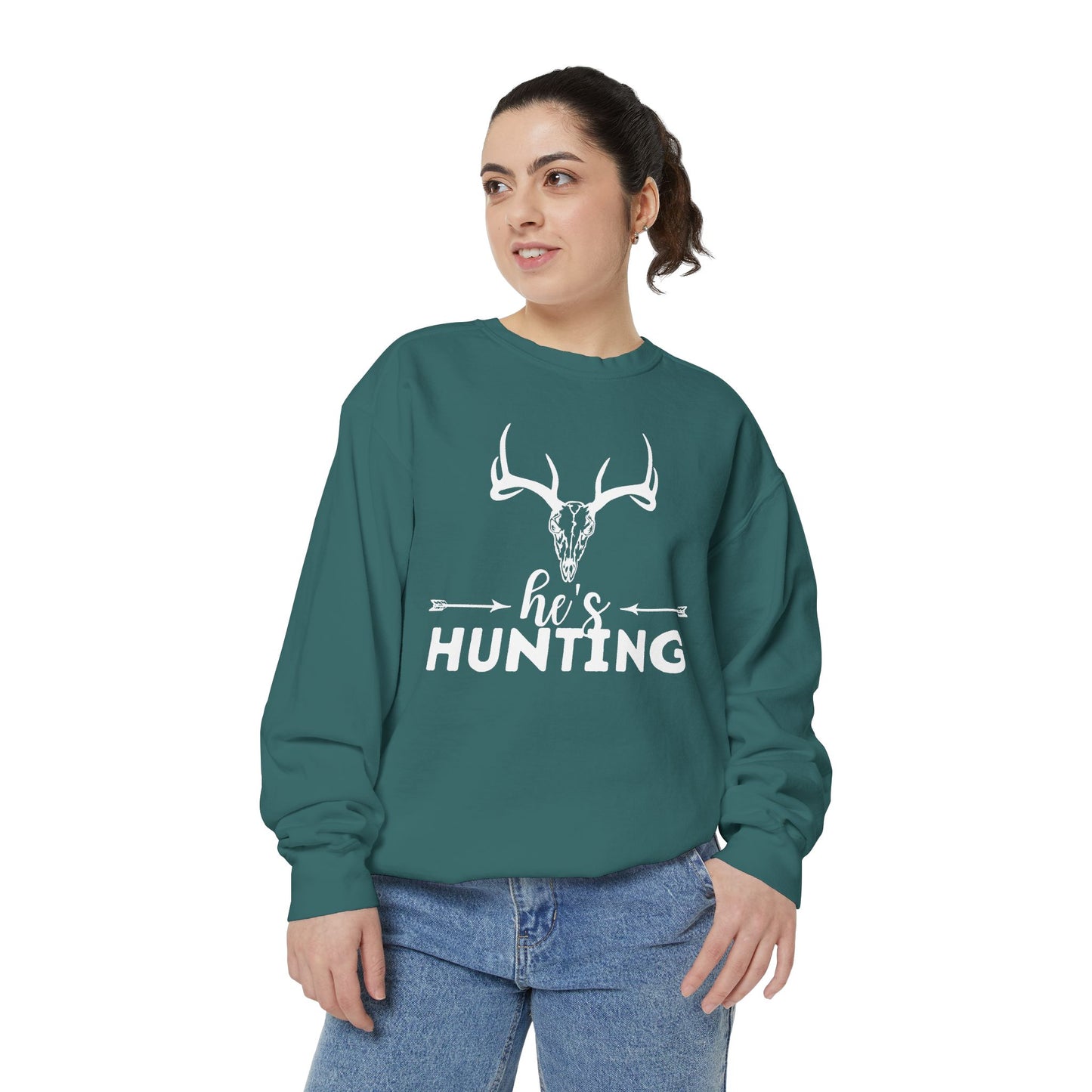 'he's hunting' Unisex Garment-Dyed Sweatshirt