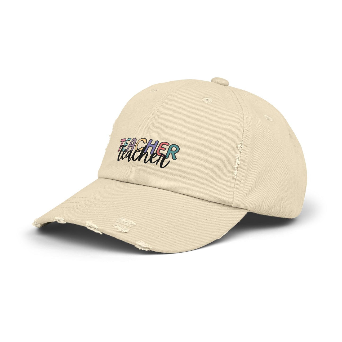 'Teacher' Unisex Distressed Cap